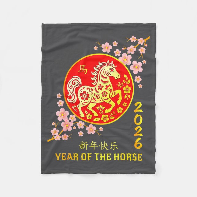 Chinese New Year 2026 Year Of The Horse  Fleecedecke (Vorderseite)