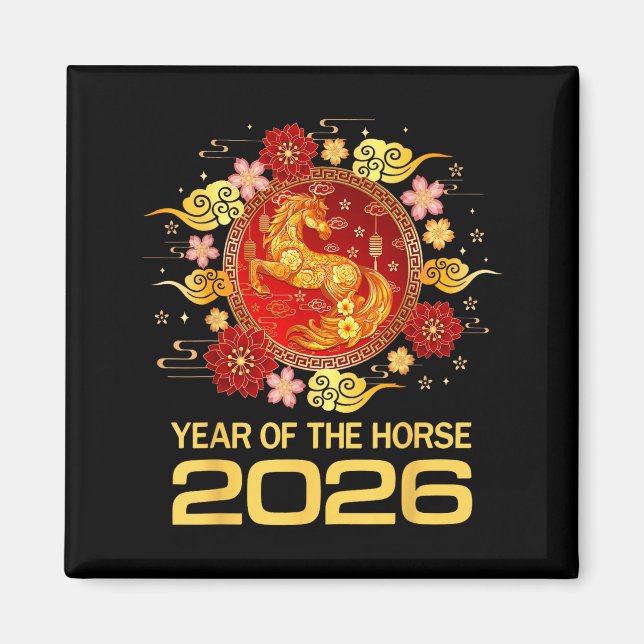 Chinese New Year 2026 Year Of The Horse  Magnet (Vorne)