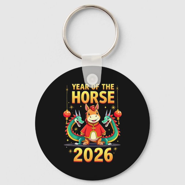 Chinese New Year 2026 Year Of The Horse  Schlüsselanhänger (Vorderseite)