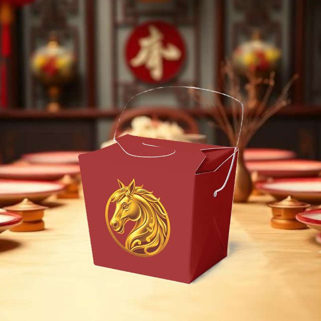 Chinese New Year Gold Horse- Geschenkschachtel (Chinese New Year Gold Horse- Favor Boxes
)