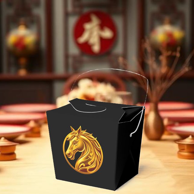 Chinese New Year Gold Horse- Geschenkschachtel (Chinese New Year Gold Horse- Favor Boxes)