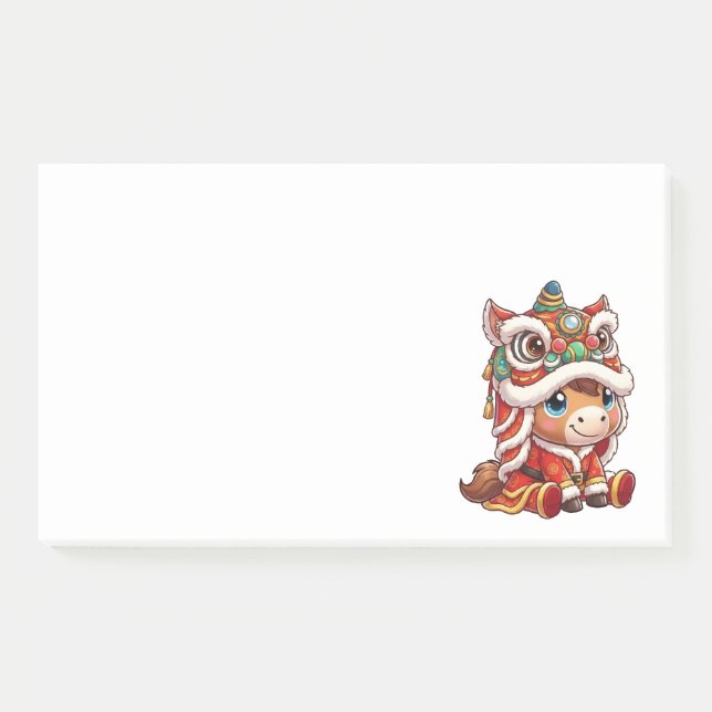 Chinese New Year Horse 2026 Zodiac Post-it Klebezettel (Vorderseite)