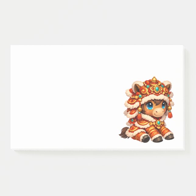 Chinese New Year Horse 2026 Zodiac Post-it Klebezettel (Vorderseite)