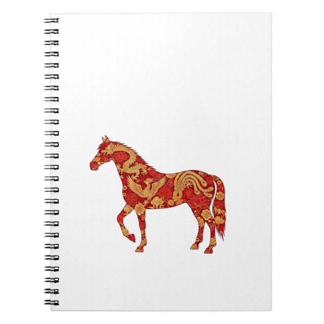 Chinese New Year Horse with Dragon Phoenix  Notizblock (Vorderseite)