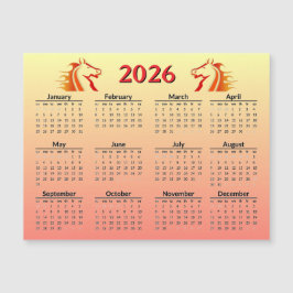 Chinese New Year of Horse 2026 Calendar  Magnetkarte