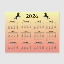 Chinese New Year of Horse 2026 Calendar  Magnetkarte