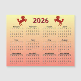 Chinese New Year of Horse 2026 Calendar  Magnetkarte