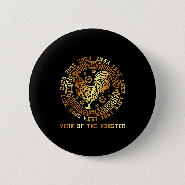 Chinese New Year Of Rooster Chinese Zodiac Year 20 Button (Vorderseite)