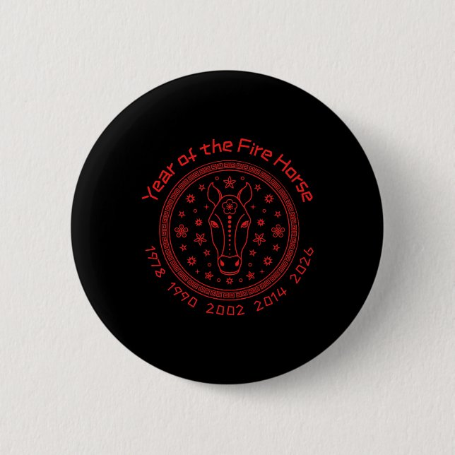 Chinese New Year Of The Fire Horse 2026  Button (Vorderseite)