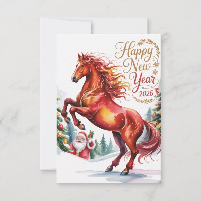 Chinese New year of the Horse 2026 Dankeskarte (Vorderseite)