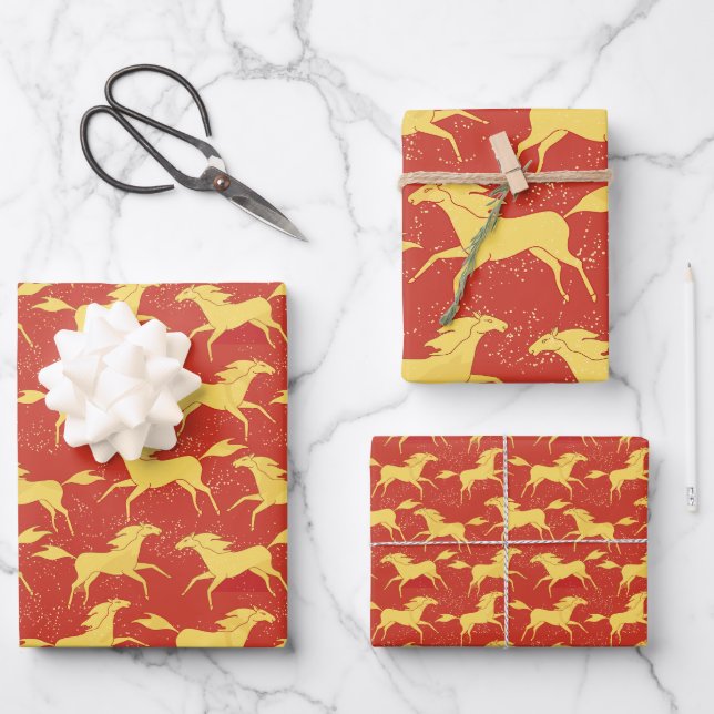 Chinese New Year of the Horse  Geschenkpapier Set (Vorderseite)
