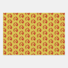 Chinese New Year of the Horse  Wrapping Paper Shee Geschenkpapier Set