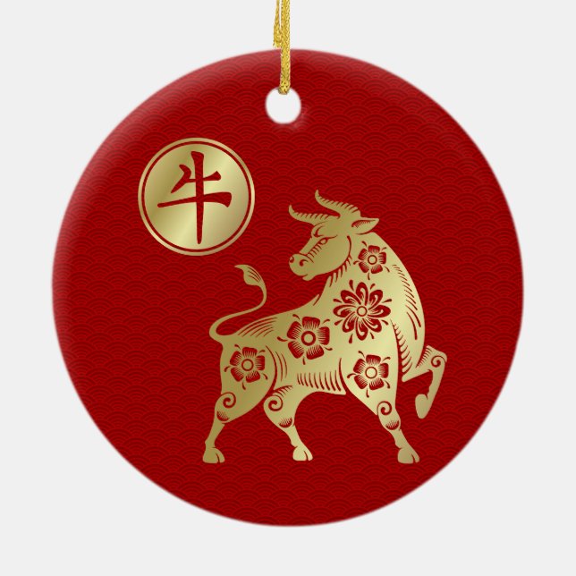 Chinese New Year of the Ox 2021 Ceramic Ornament (Hinten)