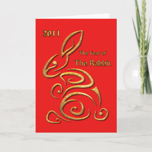 Chinese New Year Rabbit Greeting Feiertagskarte