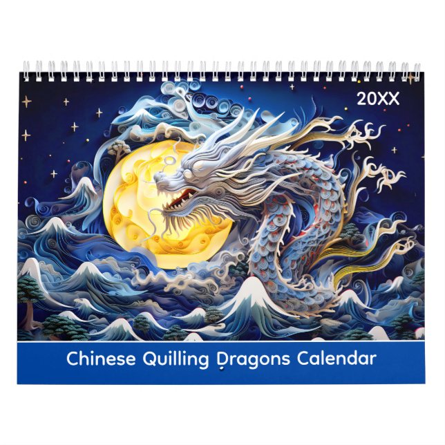 Chinese Quilling Dragons Calendar Kalender (Titelbild)