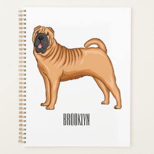 Chinese Shar-Pei dog cartoon illustration Planer
