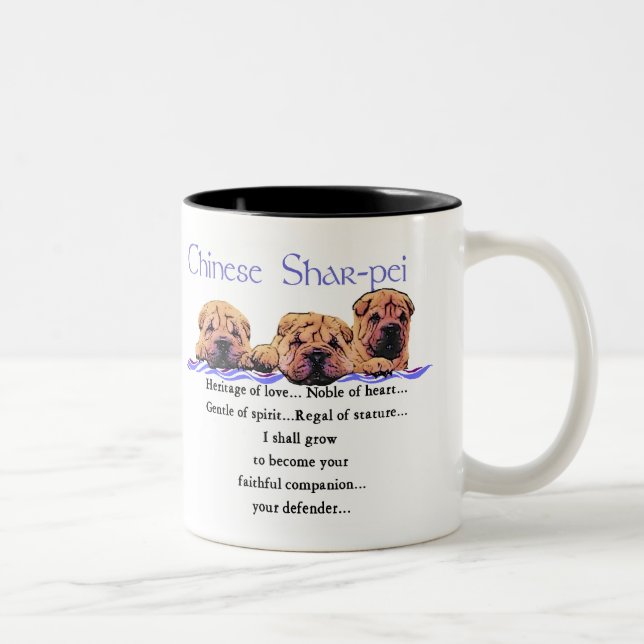 Chinese Shar-pei Geschenke Zweifarbige Tasse (Rechts)