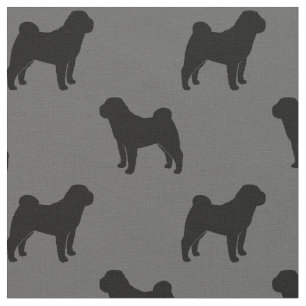 Chinese Shar-Pei Silhouette-Muster Stoff