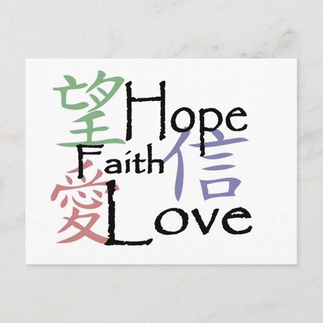 'Chinese symbos' Postkarte (Vorderseite)