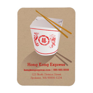 Chinese Take-Out Box brown faux craft Magnet