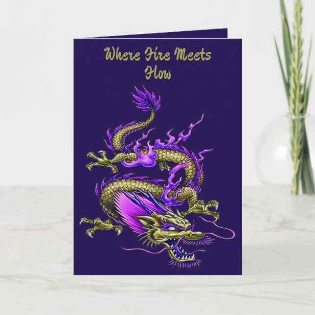 Chinese Yellow Wise Dragon Mythical Creature  Karte (Vorderseite)