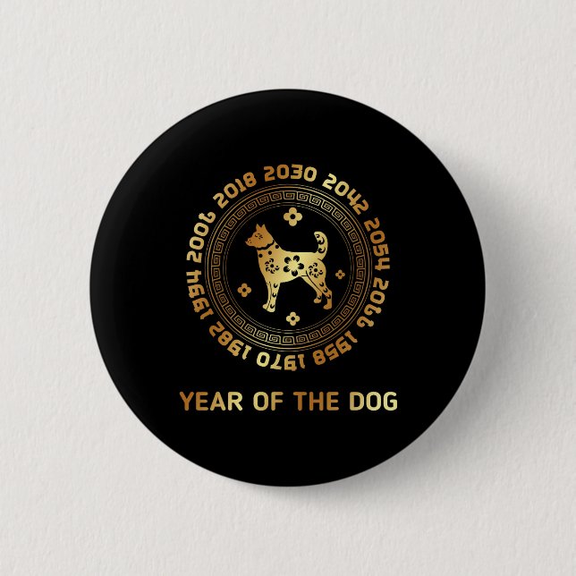 Chinese Zodiac Lunar New Year Astrology Horoscope  Button (Vorderseite)