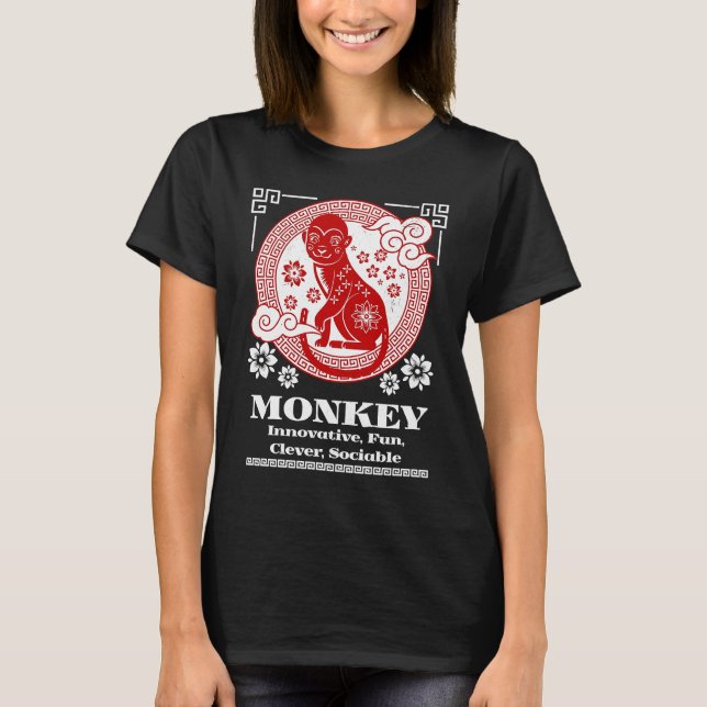 Chinese Zodiac Monkey Personality T-Shirt (Vorderseite)