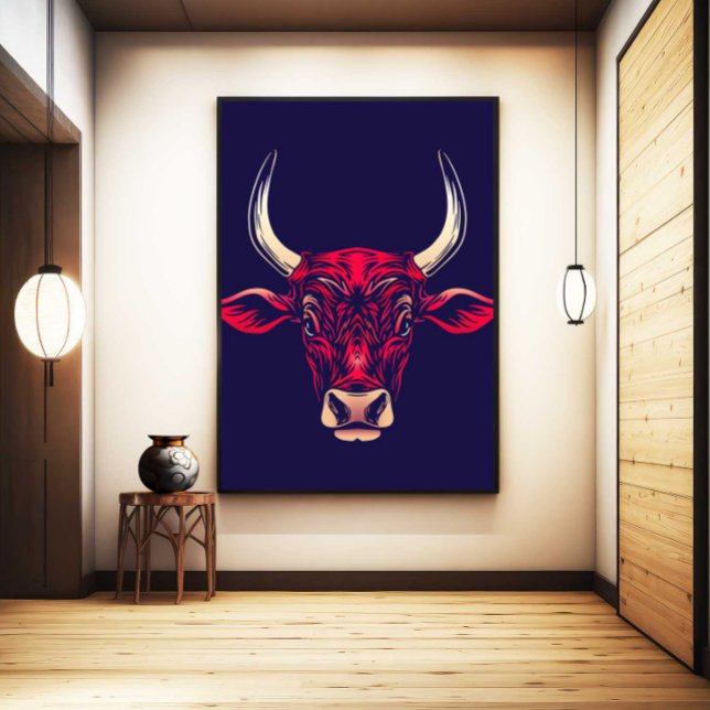 Chinese Zodiac Ox Wall Art Print Japandi Decor Leinwanddruck (Chinese Zodiac Ox Wall Art Print Japandi Decor by TinkPrints
)