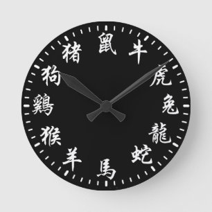 Chinese Zodiac Runde Wanduhr