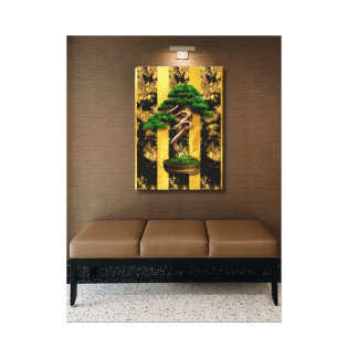 Chinesisch-Asiatische Bonsai Tree Stretched Canvas Leinwanddruck