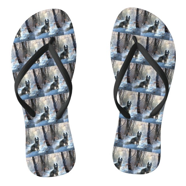 Chinesisch Created Let It Snow Weihnachten Flip Flops (Fußbett)