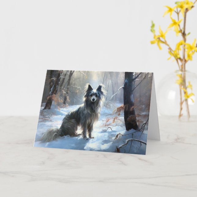 Chinesisch Created Let It Snow Weihnachten Karte (Gelbe Blume)