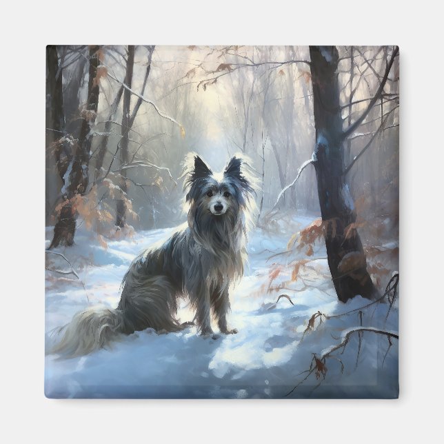 Chinesisch Created Let It Snow Weihnachten Magnet (Vorne)