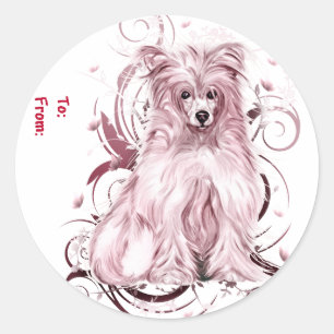 Chinesisch Created Pink NB Runder Aufkleber