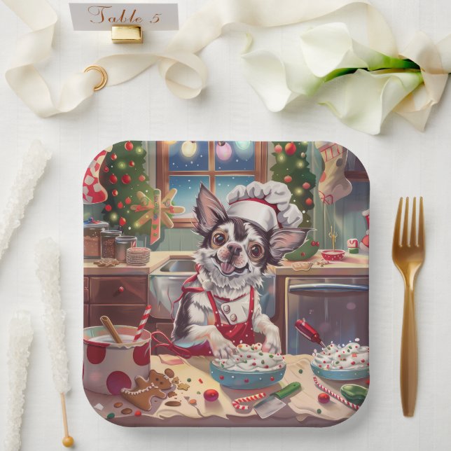 Chinesisch Crested Holiday Baking: Festliche Weihn Pappteller (Hochzeit)