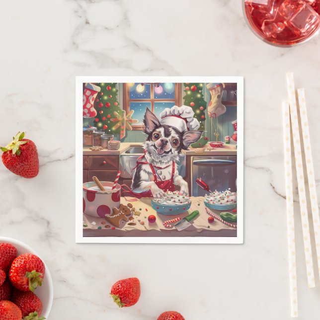 Chinesisch Crested Holiday Baking: Festliche Weihn Serviette (Beispiel)