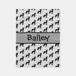 Chinesisch-Crested-Hund-Silhouette Fleecedecke