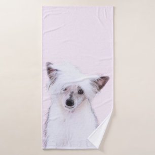 Chinesisch Crested Powderpuff Painting - Hundekuns Badhandtuch Set