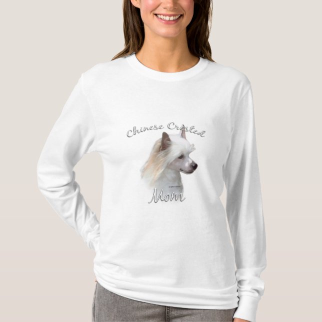 Chinesisch Crested (Pulver) Mama 2 T-Shirt (Vorderseite)