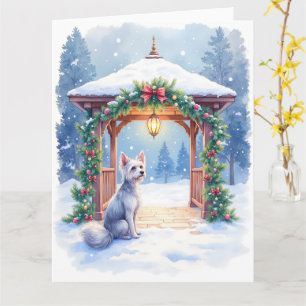 Chinesisch Cresteds Schneegazebo Weihnachtskunst Karte
