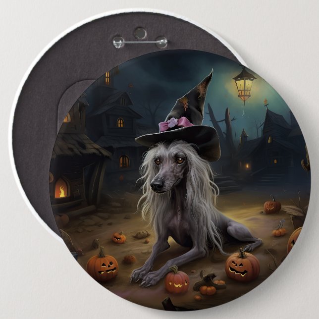 Chinesisch entkörnte Kürbisküren Halloween Beängst Button (Vorne & Hinten)