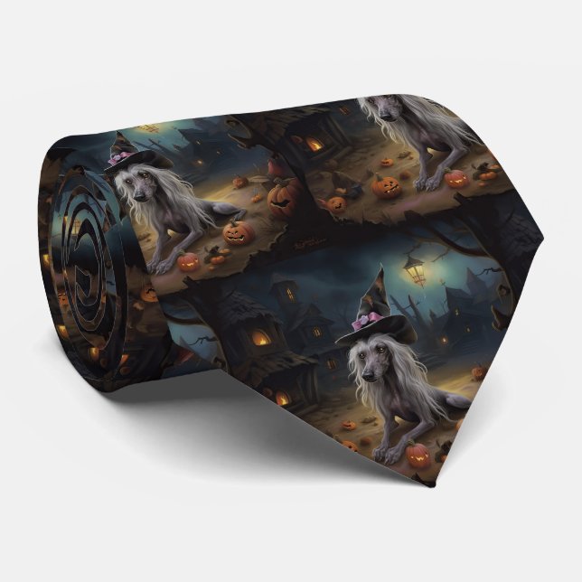 Chinesisch entkörnte Kürbisküren Halloween Beängst Krawatte (Gerollt)
