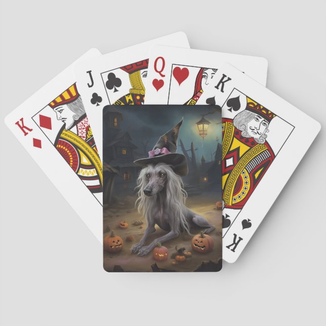 Chinesisch entkörnte Kürbisküren Halloween Beängst Spielkarten (Rückseite)