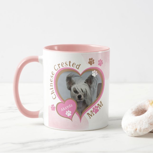 Chinesisch entkörnter Hund Mama Personalisiertes F Tasse (Mit Donut)