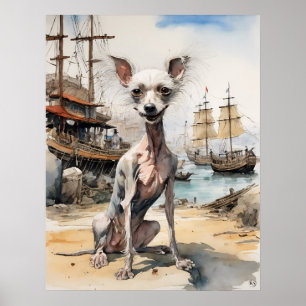 Chinesisch entworfen - Hundebeitrag Poster