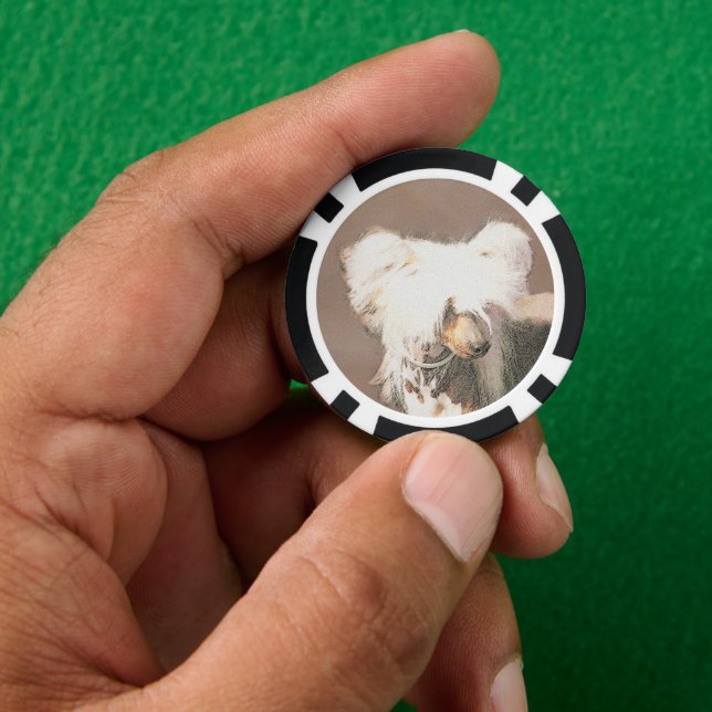 Chinesisch entworfene haarlose Malerei Original Hu Pokerchips (Hand)