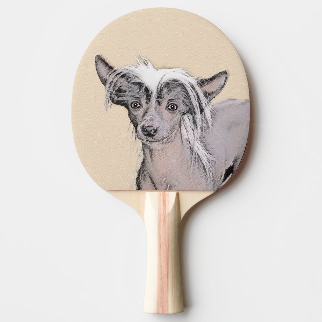 Chinesisch entzückte haarlose Malerei Original Hun Tischtennis Schläger (Vorderseite)