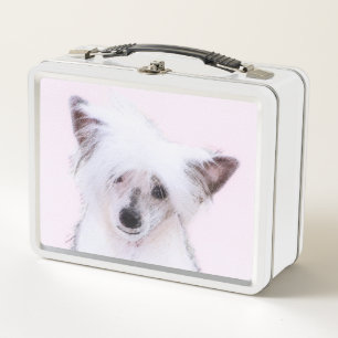 Chinesisch gezapfte Powderpuff-Malerei - Hundekuns Metall Brotdose