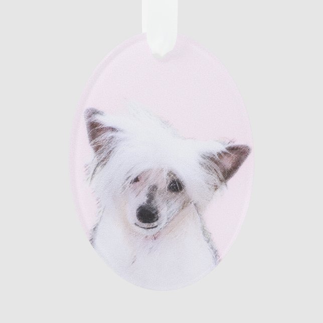 Chinesisch gezapfte Powderpuff-Malerei - Hundekuns Ornament (Vorderseite)