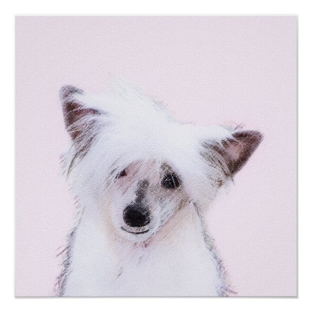 Chinesisch gezapfte Powderpuff-Malerei - Hundekuns Poster (Vorderseite)
